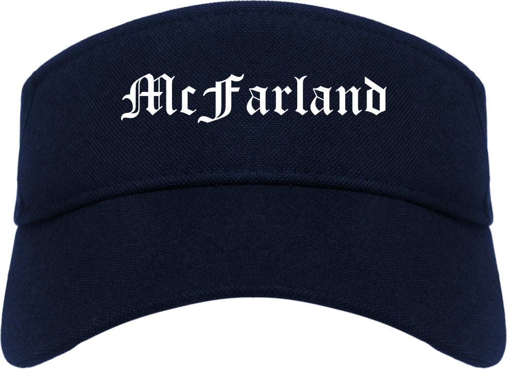 McFarland California CA Old English Mens Visor Cap Hat Navy Blue