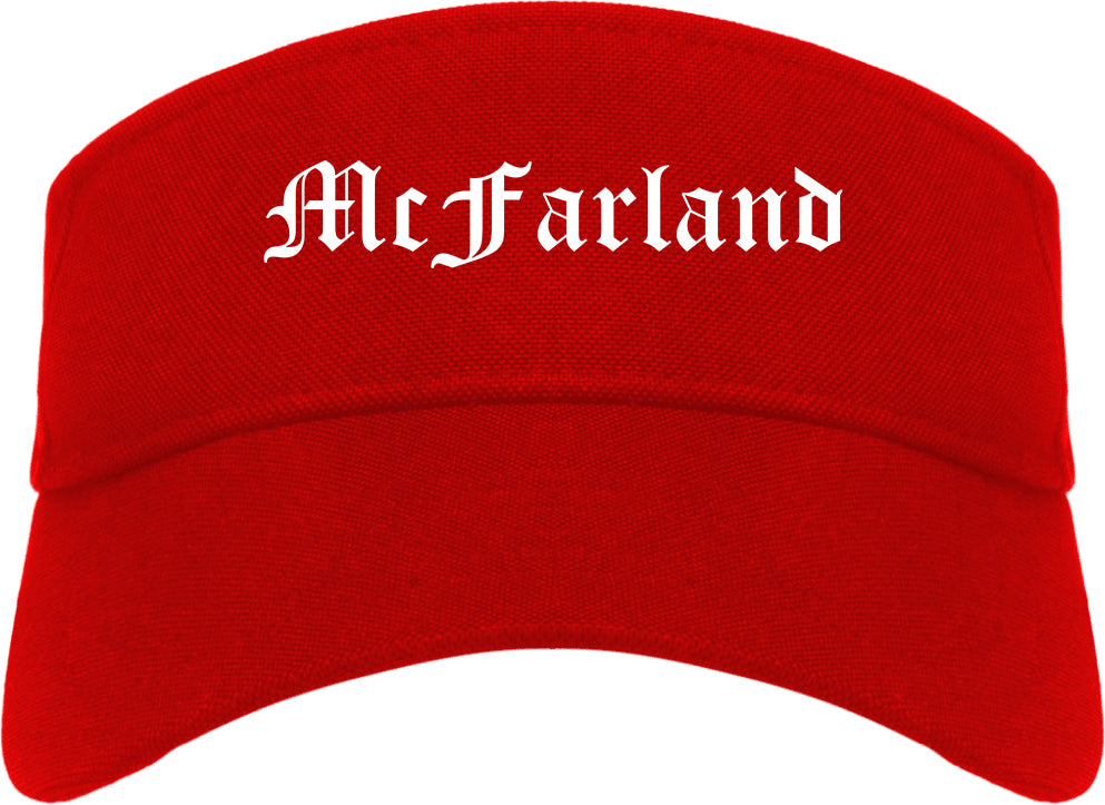 McFarland California CA Old English Mens Visor Cap Hat Red