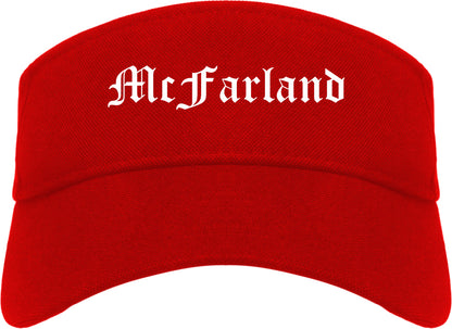 McFarland California CA Old English Mens Visor Cap Hat Red