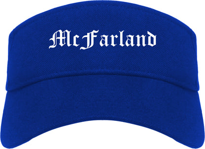 McFarland California CA Old English Mens Visor Cap Hat Royal Blue