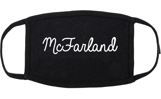 McFarland Wisconsin WI Script Cotton Face Mask Black