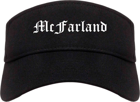 McFarland Wisconsin WI Old English Mens Visor Cap Hat Black