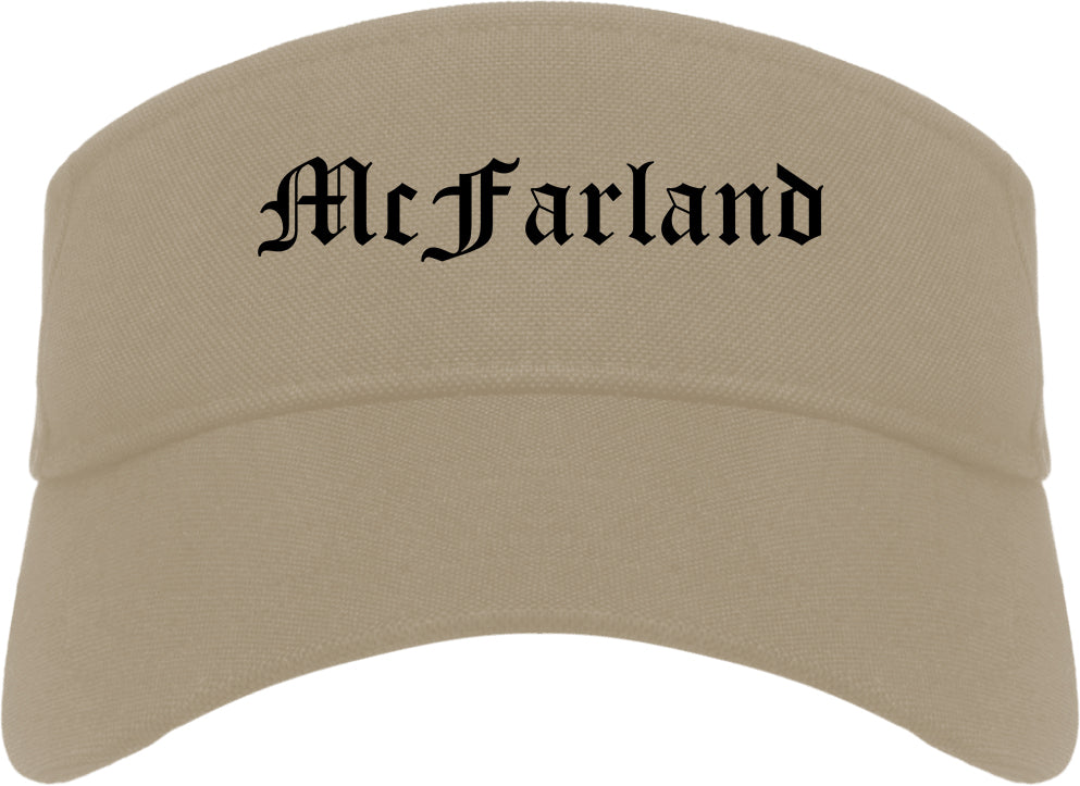 McFarland Wisconsin WI Old English Mens Visor Cap Hat Khaki