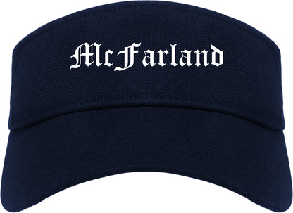 McFarland Wisconsin WI Old English Mens Visor Cap Hat Navy Blue