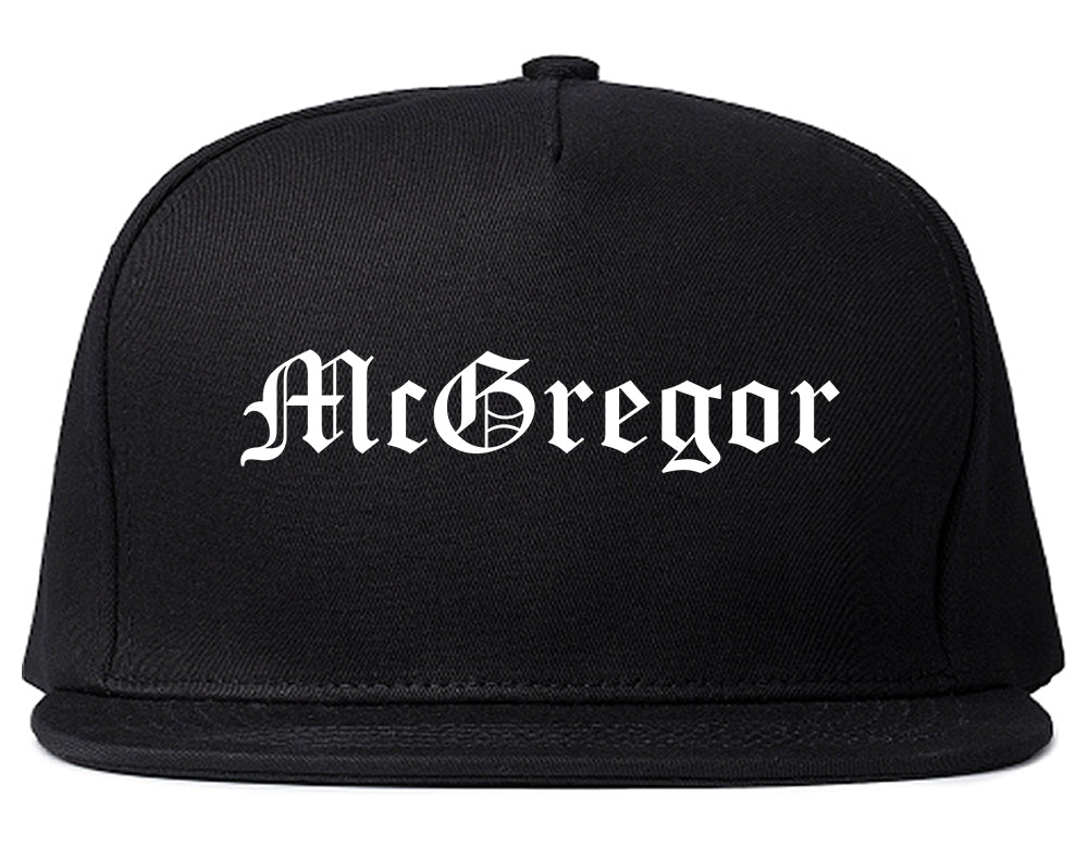 McGregor Texas TX Old English Mens Snapback Hat Black