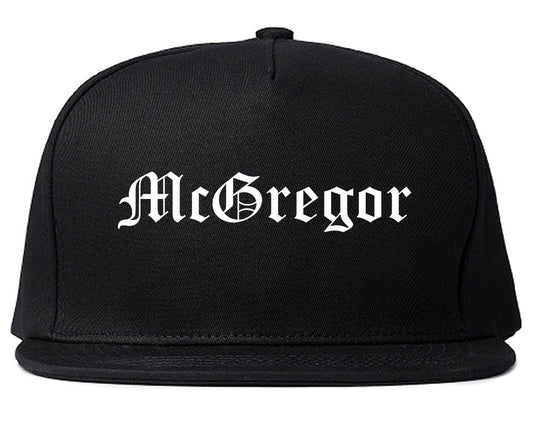 McGregor Texas TX Old English Mens Snapback Hat Black