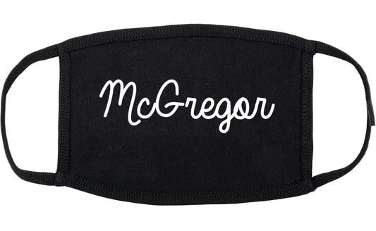 McGregor Texas TX Script Cotton Face Mask Black