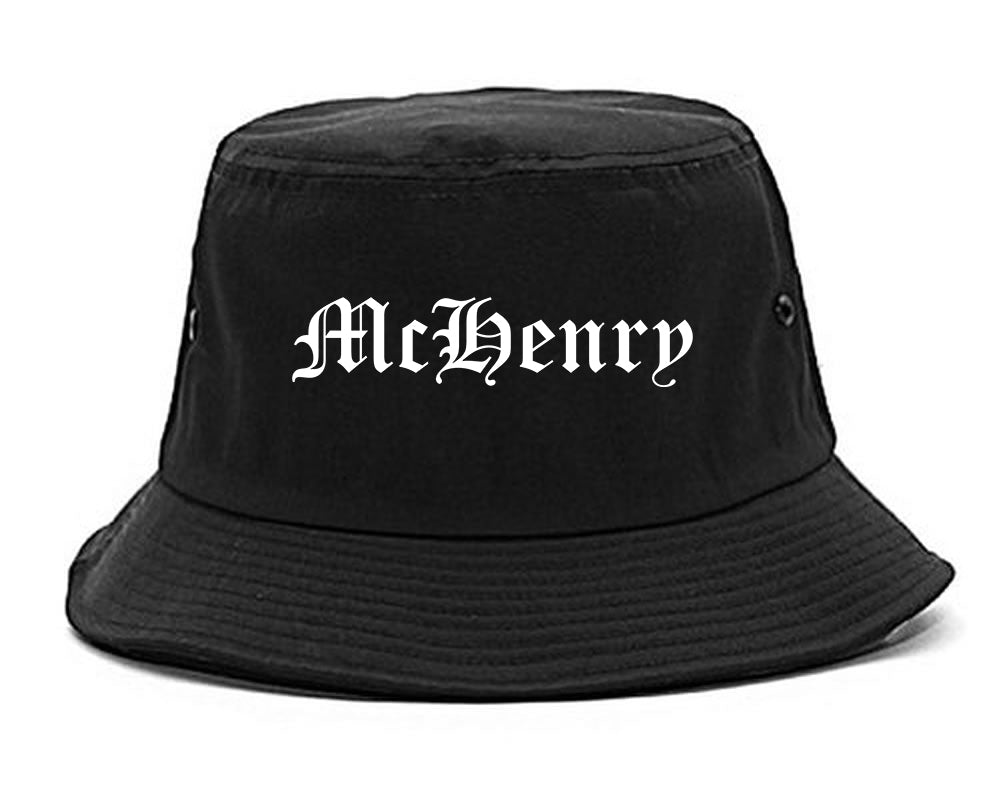 McHenry Illinois IL Old English Mens Bucket Hat Black