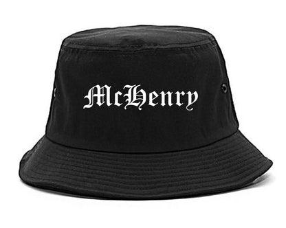McHenry Illinois IL Old English Mens Bucket Hat Black