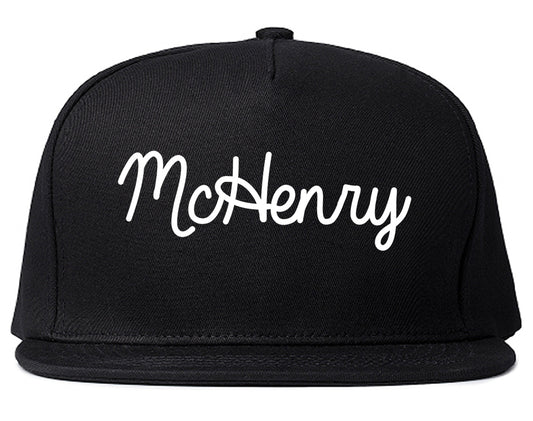McHenry Illinois IL Script Mens Snapback Hat Black