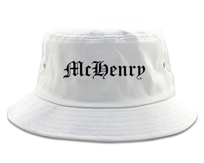 McHenry Illinois IL Old English Mens Bucket Hat White
