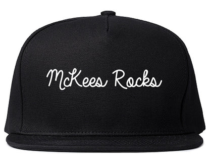 McKees Rocks Pennsylvania PA Script Mens Snapback Hat Black