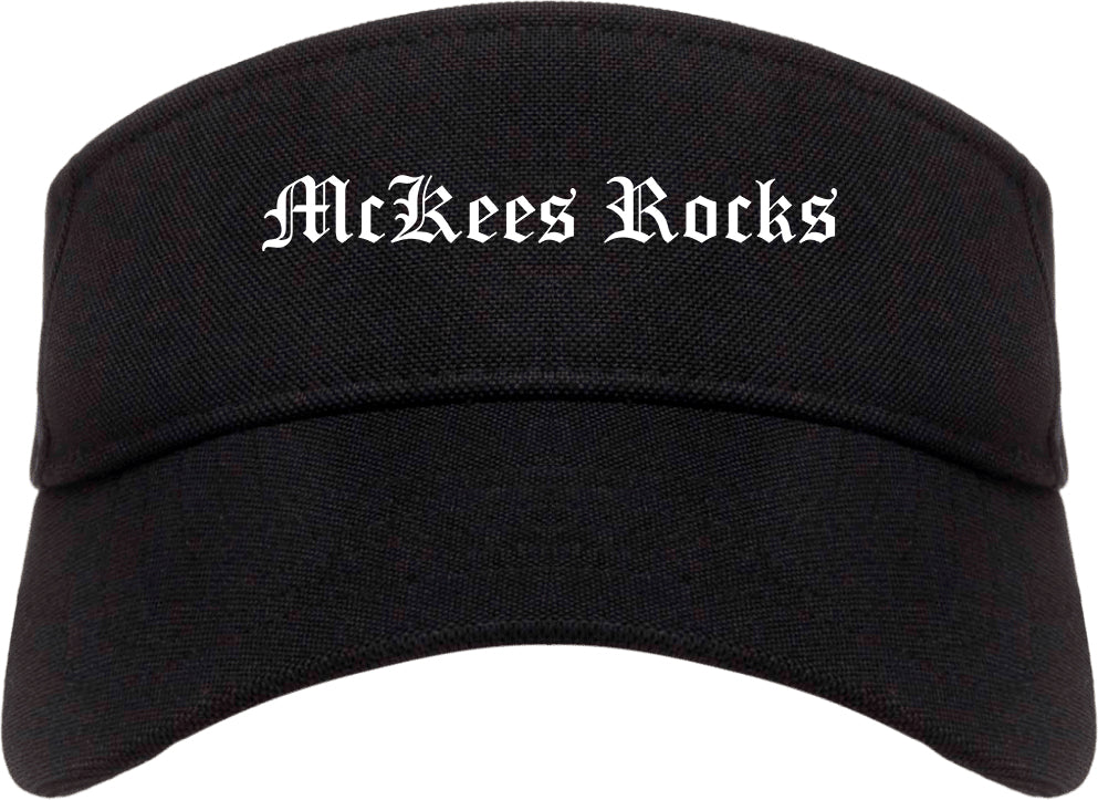 McKees Rocks Pennsylvania PA Old English Mens Visor Cap Hat Black