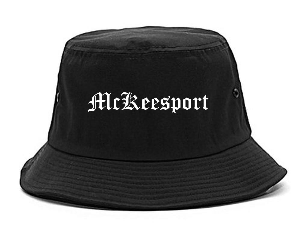 McKeesport Pennsylvania PA Old English Mens Bucket Hat Black