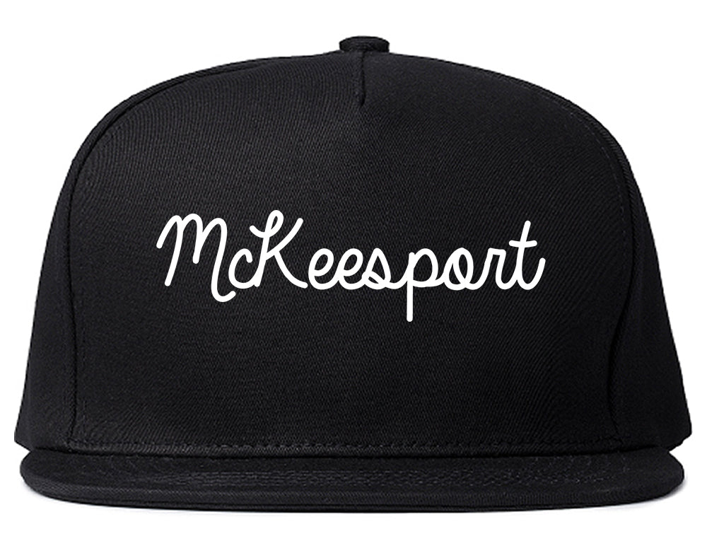 McKeesport Pennsylvania PA Script Mens Snapback Hat Black