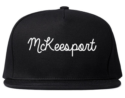 McKeesport Pennsylvania PA Script Mens Snapback Hat Black