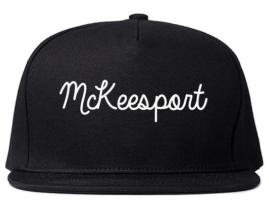 McKeesport Pennsylvania PA Script Mens Snapback Hat Black