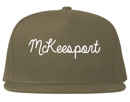 McKeesport Pennsylvania PA Script Mens Snapback Hat Grey
