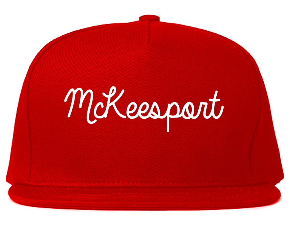 McKeesport Pennsylvania PA Script Mens Snapback Hat Red