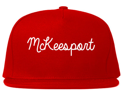 McKeesport Pennsylvania PA Script Mens Snapback Hat Red