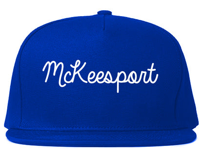 McKeesport Pennsylvania PA Script Mens Snapback Hat Royal Blue