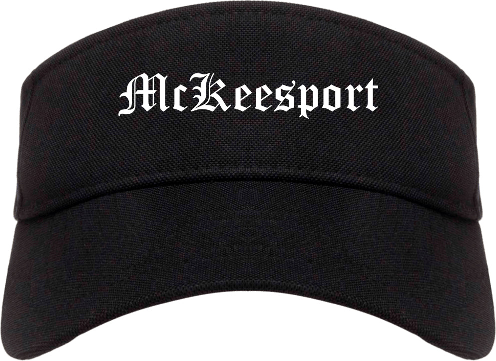 McKeesport Pennsylvania PA Old English Mens Visor Cap Hat Black