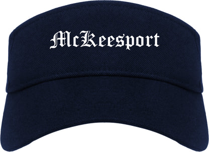 McKeesport Pennsylvania PA Old English Mens Visor Cap Hat Navy Blue