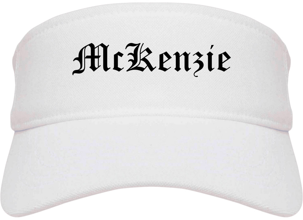 McKenzie Tennessee TN Old English Mens Visor Cap Hat White
