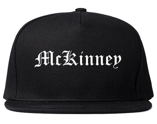 McKinney Texas TX Old English Mens Snapback Hat Black