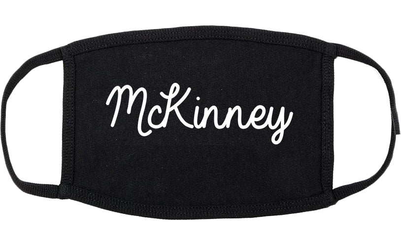 McKinney Texas TX Script Cotton Face Mask Black