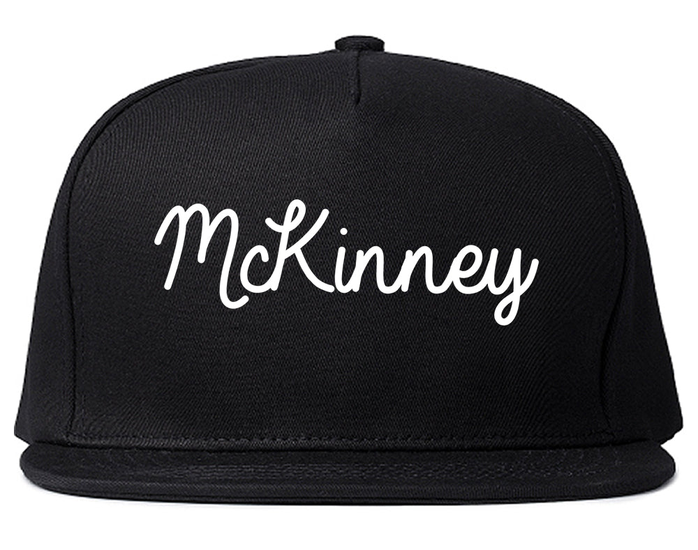 McKinney Texas TX Script Mens Snapback Hat Black