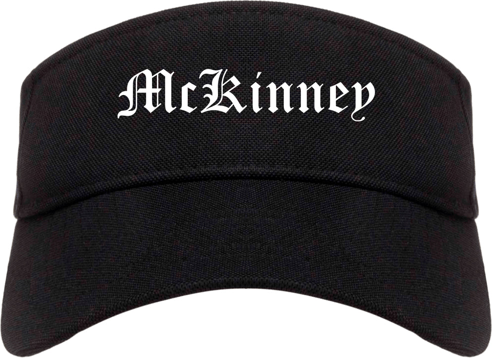 McKinney Texas TX Old English Mens Visor Cap Hat Black