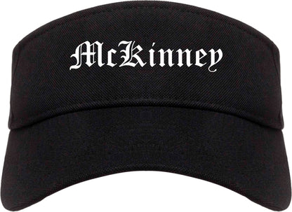 McKinney Texas TX Old English Mens Visor Cap Hat Black