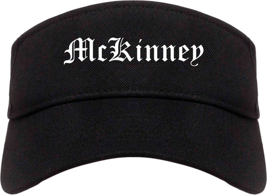 McKinney Texas TX Old English Mens Visor Cap Hat Black
