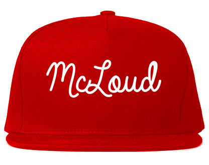 McLoud Oklahoma OK Script Mens Snapback Hat Red