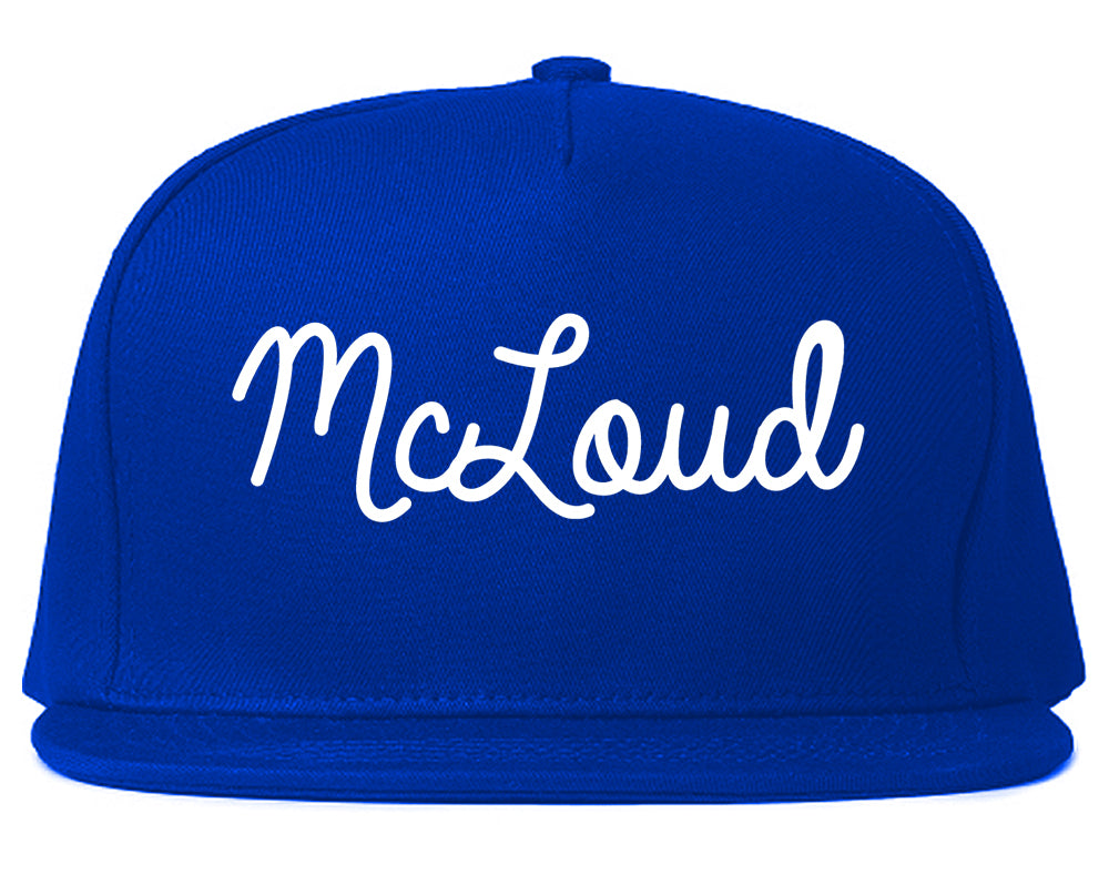 McLoud Oklahoma OK Script Mens Snapback Hat Royal Blue