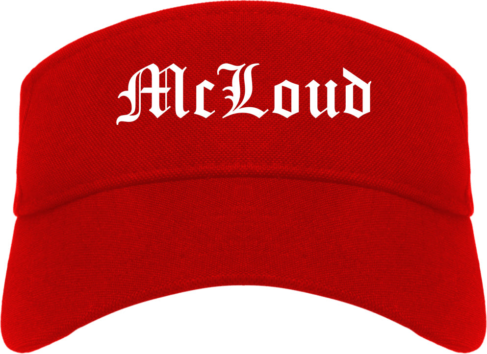 McLoud Oklahoma OK Old English Mens Visor Cap Hat Red