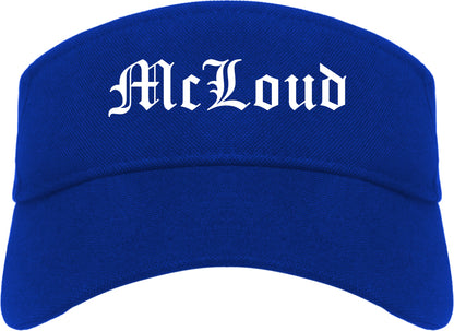 McLoud Oklahoma OK Old English Mens Visor Cap Hat Royal Blue