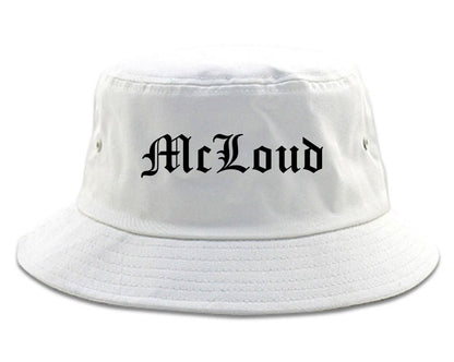 McLoud Oklahoma OK Old English Mens Bucket Hat White