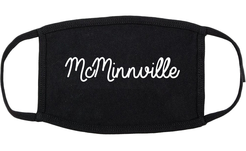 McMinnville Oregon OR Script Cotton Face Mask Black