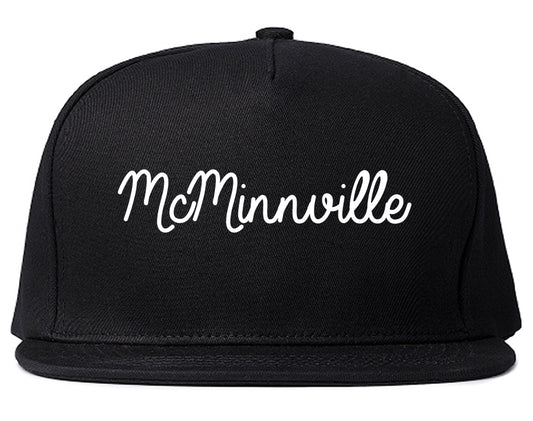 McMinnville Oregon OR Script Mens Snapback Hat Black