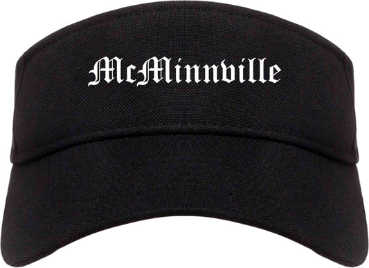 McMinnville Oregon OR Old English Mens Visor Cap Hat Black