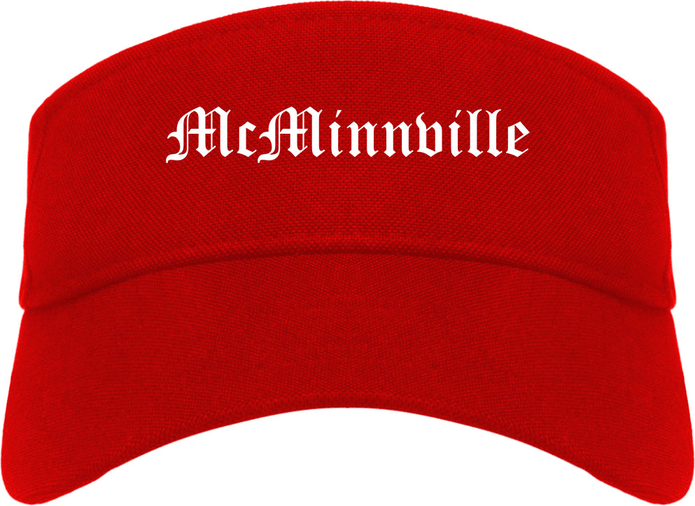 McMinnville Tennessee TN Old English Mens Visor Cap Hat Red