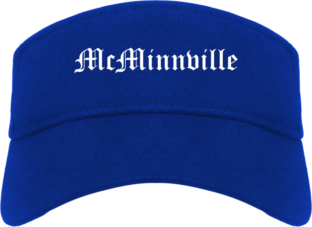 McMinnville Tennessee TN Old English Mens Visor Cap Hat Royal Blue