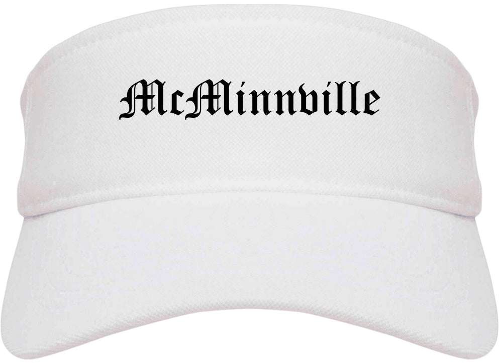 McMinnville Tennessee TN Old English Mens Visor Cap Hat White