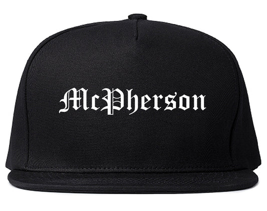McPherson Kansas KS Old English Mens Snapback Hat Black