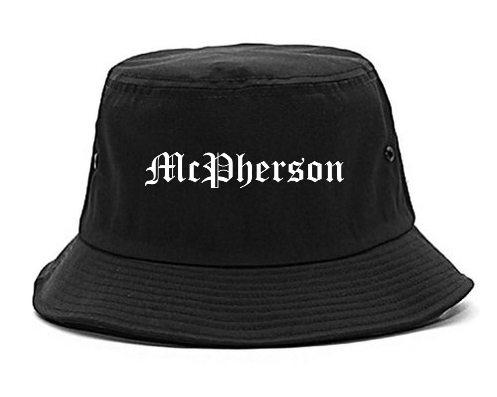 McPherson Kansas KS Old English Mens Bucket Hat Black