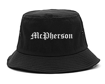 McPherson Kansas KS Old English Mens Bucket Hat Black