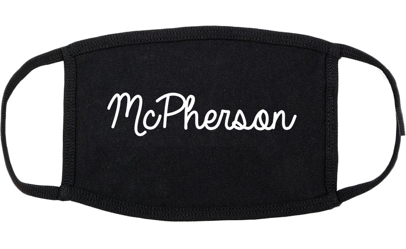 McPherson Kansas KS Script Cotton Face Mask Black
