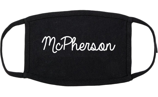 McPherson Kansas KS Script Cotton Face Mask Black